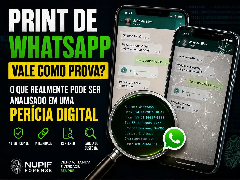 Perícia digital de mensagens de WhatsApp em smartphone para análise de evidências digitais - NUPIF Forense