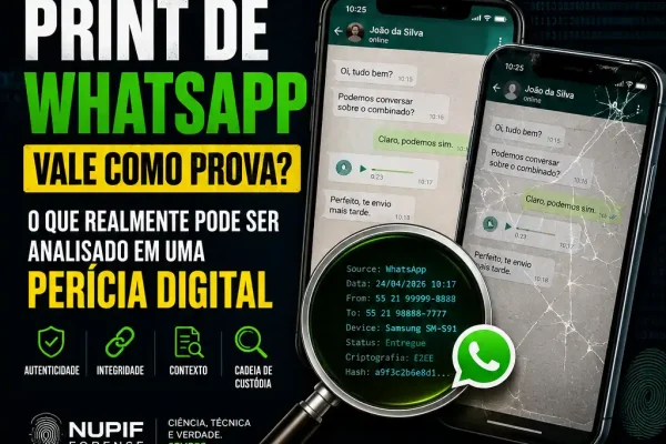 Perícia digital de mensagens de WhatsApp em smartphone para análise de evidências digitais - NUPIF Forense